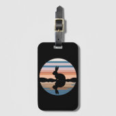 Konijn Retro Sunset Bagagelabel (Voorkant (verticaal))