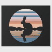 Konijn Retro Sunset Cadeaupapier (Vlak)