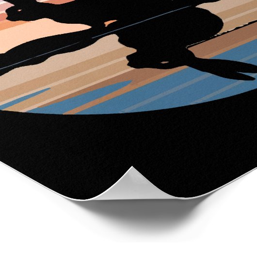 Konijn Retro Sunset Poster (Hoek)