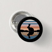 Konijn Retro Sunset Ronde Button 3,2 Cm (Voorkant /achterkant)