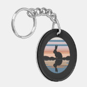 Konijn Retro Sunset Sleutelhanger (Voorkant Links)