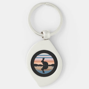 Konijn Retro Sunset Sleutelhanger