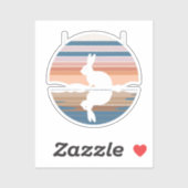 Konijn Retro Sunset Sticker (Vel)