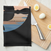 Konijn Retro Sunset Theedoek (Quarter Fold)