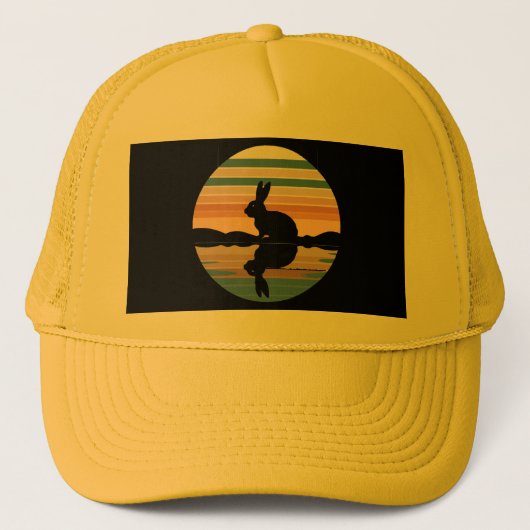 Konijn Retro Sunset Trucker Pet (Voorkant)
