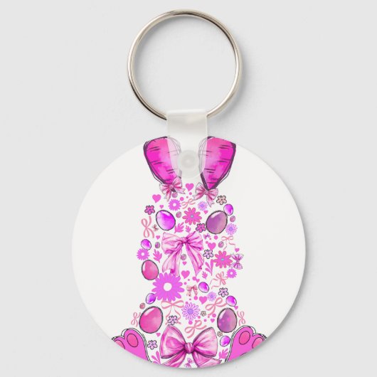 konijn, retro, vintage sleutelhanger (Voorkant)