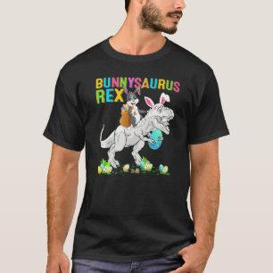 Konijn rijdt op Rex Paaseieren Bunnysaurus Rex Pas T-shirt
