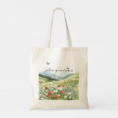 Konijn Rode Klaproos Bloemen Tote Bag (Achterkant)