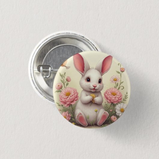 konijn ronde button 3,2 cm (Voorkant /achterkant)