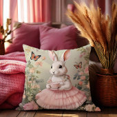  konijn Roze Ballerina Dress Cake Tea Kussen