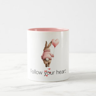 Konijn Roze Hart Ballon Tweekleurige Koffiemok