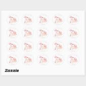 Konijn Roze Meisje Baby Shower Feestje Ronde Sticker (Vel)