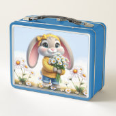 Konijn roze oren witte madeliefjes  (Achterkant)