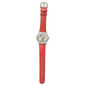 Konijn roze oren witte madeliefjes horloge (Vlak)