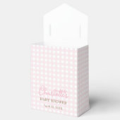 Konijn Roze Strik Gingham Baby Shower Bedankdoosjes (Geopend)
