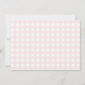 Konijn Roze Strik Gingham Baby Shower Foto Kaart (Achterkant)