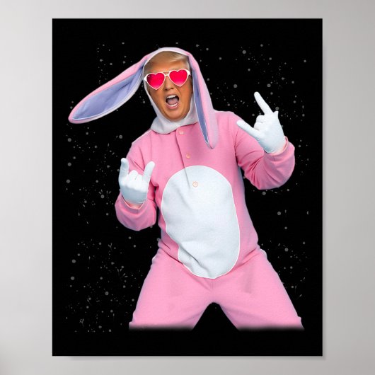 Konijn Roze Trump Kostuum Poster (Voorkant)