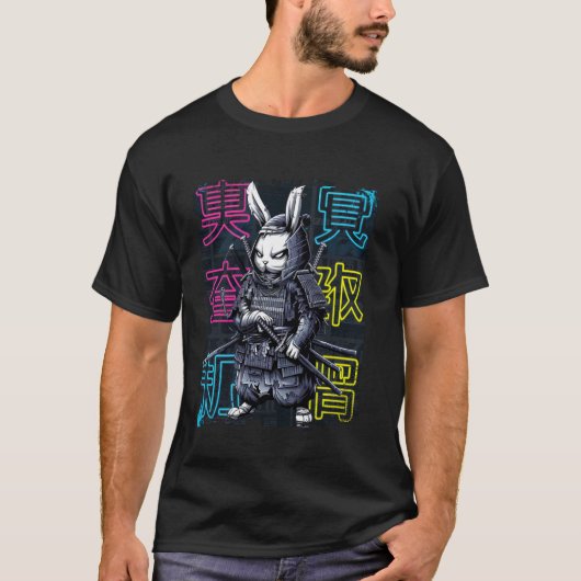 Konijn Samurai Warrior Japanse kunst T-shirt (Voorkant)