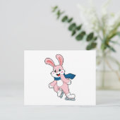 Konijn Schaatsen Schaatsen Briefkaart (Staand voorkant)