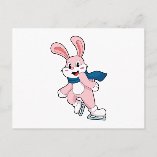 Konijn Schaatsen Schaatsen Briefkaart (Voorkant)