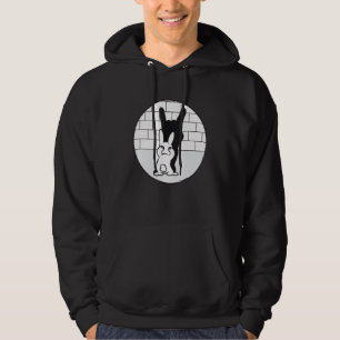 Konijn Schaduw Spelen Duivel Hoorns - Zwart En Wit Hoodie