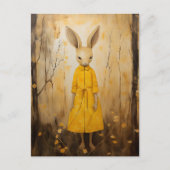 Konijn Schattig in een gele bloemenjurk Briefkaart (Voorkant)