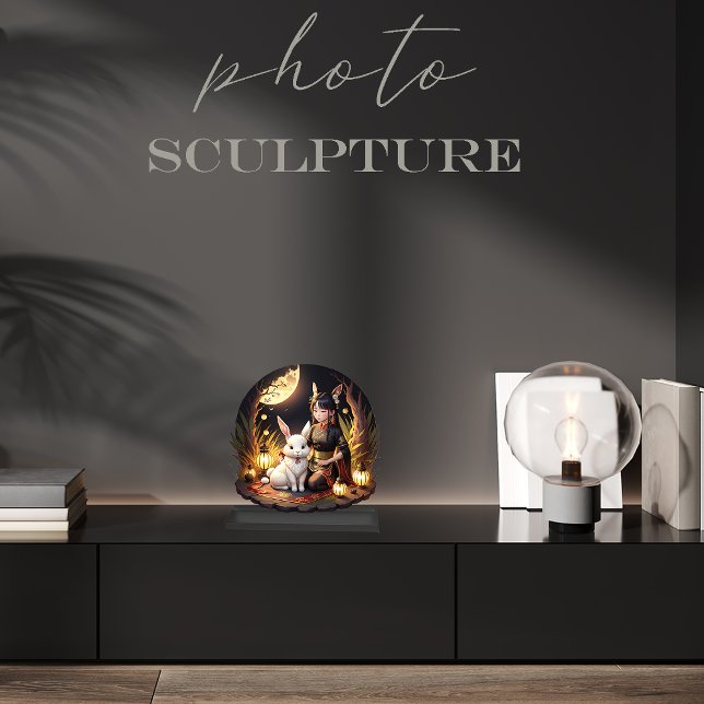 Konijn Sculpture.Maakt van een foto een standbeeld Fotobeeldje Magneet (Creator heeft geüpload)