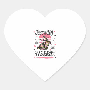 Konijn Shirt. Een meisje dat van konijnen houdt Hart Sticker