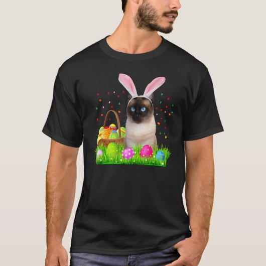 Konijn Siamese Kat Pasen Siamese Kat T-shirt (Voorkant)