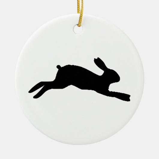 Konijn Silhouet Keramisch Ornament (Voorkant)