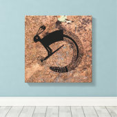 Konijn/Slang Mythologie, mimbres Pottery Design Canvas Afdruk (Insitu (Houten vloer))