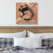 Konijn/Slang Mythologie, mimbres Pottery Design Canvas Afdruk (Insitu (Slaapkamer))