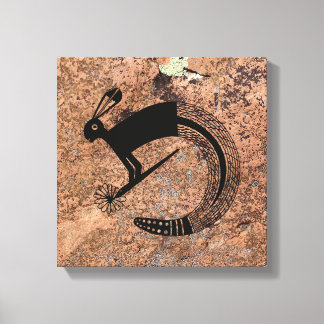 Konijn/Slang Mythologie, mimbres Pottery Design Canvas Afdruk