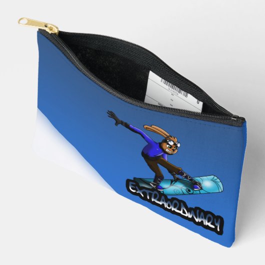 Konijn Snowboarder Etui (Open)