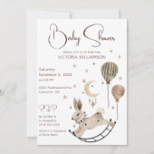  Konijn Speelgoed & Balloons Baby shower Kaart (Voorkant)