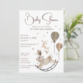  Konijn Speelgoed & Balloons Baby shower Kaart (Staand voorkant)