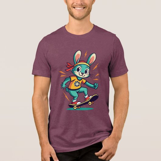 Konijn Speelt Tri-Blend Shirt (Voorkant)