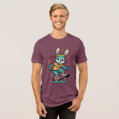 Konijn Speelt Tri-Blend Shirt (Voorkant volledig)