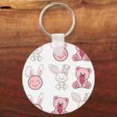 konijn spel, retro, vintage sleutelhanger (Voorkant)