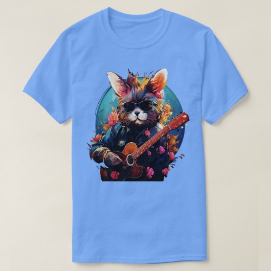 Konijn Spelen Gitaar T-shirt (Design voorkant)