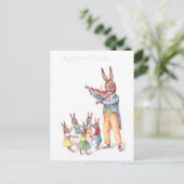 Konijn spelen Viool  Paas Kaart (Staand voorkant)