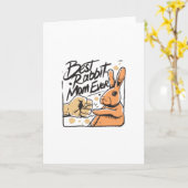 Konijn stuitend iemand - Beste konijnenmoeder ooit Kaart (Gele Bloem)