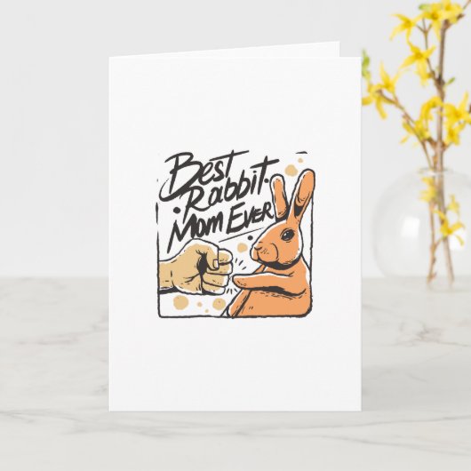 Konijn stuitend iemand - Beste konijnenmoeder ooit Kaart (Gele Bloem)