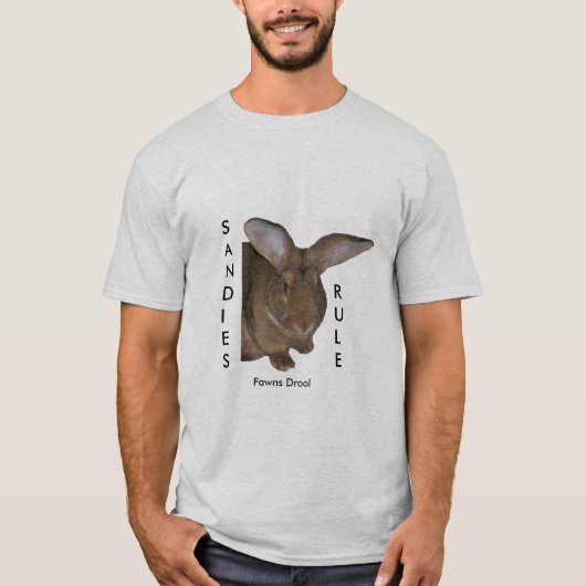 Konijn T-shirt SANDIES RULE Fawns Drool mannen (Voorkant)