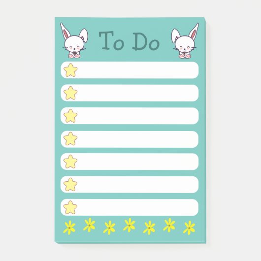 Konijn Takenlijst Post-it® Notes (Voorkant)