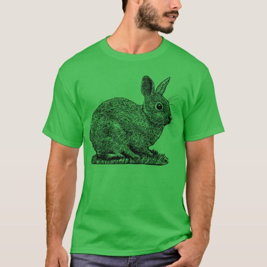 Konijn - Tekening pen- en inktstijl T-shirt (Voorkant)