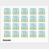 Konijn Thee Feest Stickers | Cute Konijn Verjaarda (Vel)