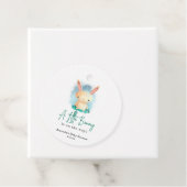 Konijn thema baby shower bedankjes labels (In situ)