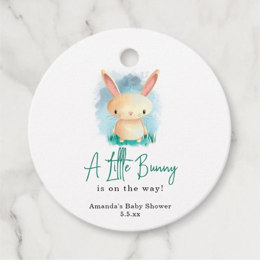 Konijn thema baby shower bedankjes labels (Voorkant)