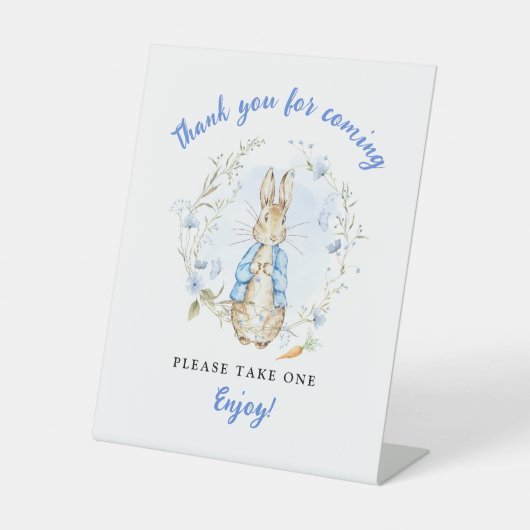 Konijn-thema-gunst Gift Pedestal Sign Reclamebord Met Voetstuk (Voorkant)